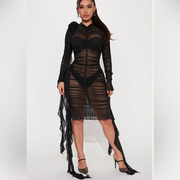 Mesh Midi Dress - Picture 1 of 3